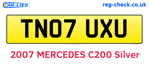TN07UXU are the vehicle registration plates.