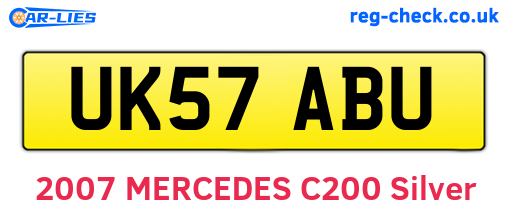 UK57ABU are the vehicle registration plates.
