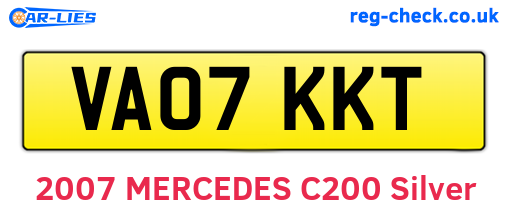 VA07KKT are the vehicle registration plates.