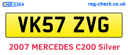 VK57ZVG are the vehicle registration plates.
