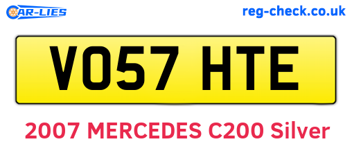 VO57HTE are the vehicle registration plates.