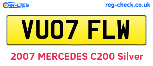 VU07FLW are the vehicle registration plates.