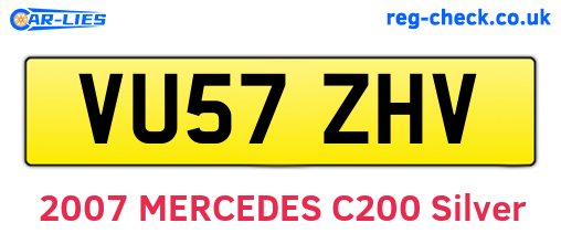 VU57ZHV are the vehicle registration plates.