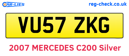 VU57ZKG are the vehicle registration plates.
