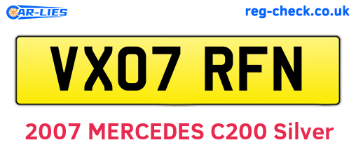 VX07RFN are the vehicle registration plates.