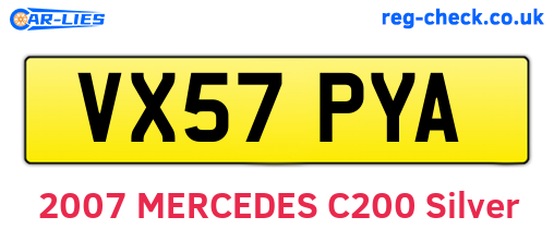 VX57PYA are the vehicle registration plates.