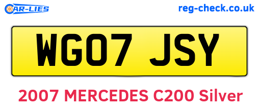 WG07JSY are the vehicle registration plates.
