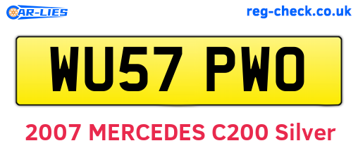 WU57PWO are the vehicle registration plates.