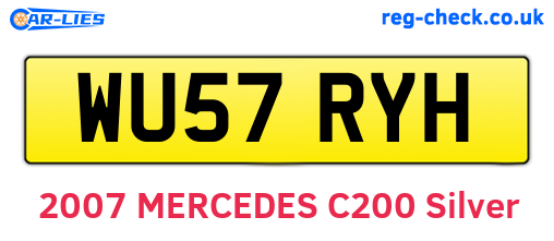 WU57RYH are the vehicle registration plates.