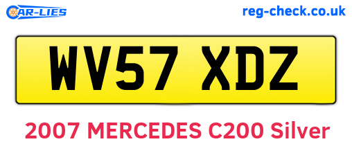 WV57XDZ are the vehicle registration plates.