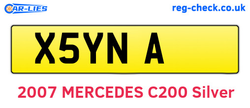 X5YNA are the vehicle registration plates.