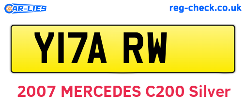 Y17ARW are the vehicle registration plates.