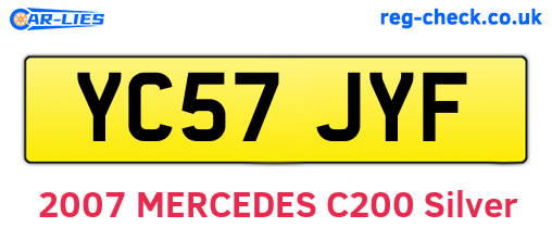 YC57JYF are the vehicle registration plates.