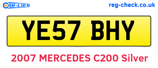 YE57BHY are the vehicle registration plates.