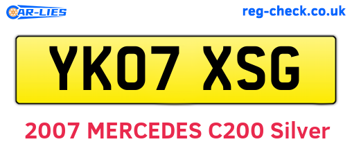 YK07XSG are the vehicle registration plates.