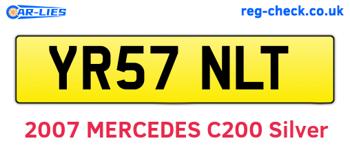 YR57NLT are the vehicle registration plates.