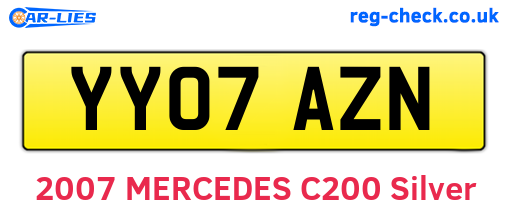 YY07AZN are the vehicle registration plates.