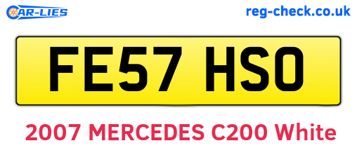 FE57HSO are the vehicle registration plates.
