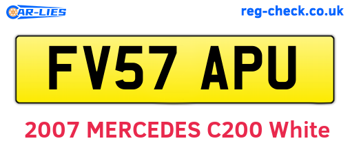 FV57APU are the vehicle registration plates.