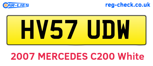 HV57UDW are the vehicle registration plates.