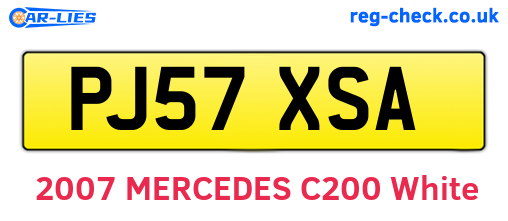 PJ57XSA are the vehicle registration plates.