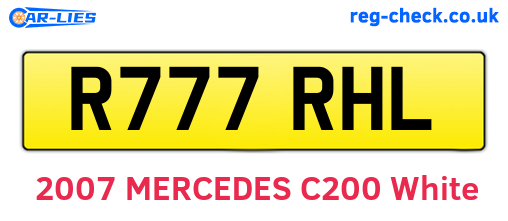 R777RHL are the vehicle registration plates.