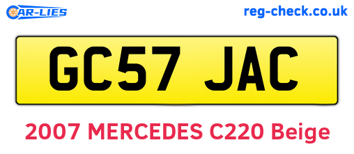 GC57JAC are the vehicle registration plates.