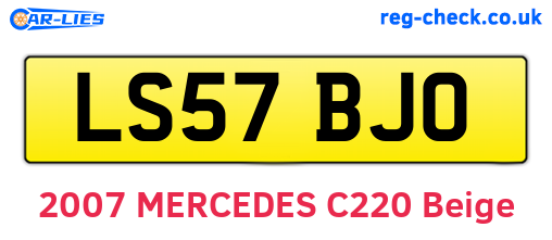 LS57BJO are the vehicle registration plates.