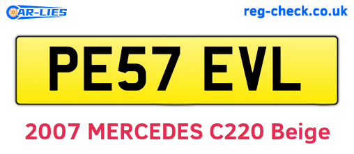 PE57EVL are the vehicle registration plates.