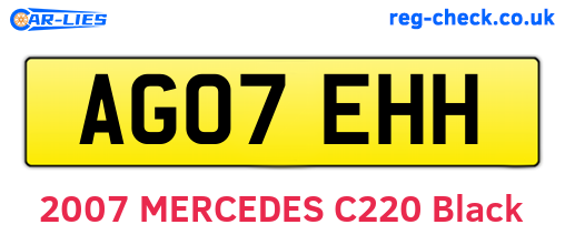 AG07EHH are the vehicle registration plates.