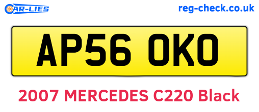 AP56OKO are the vehicle registration plates.