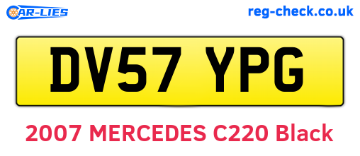 DV57YPG are the vehicle registration plates.
