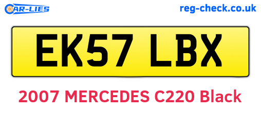 EK57LBX are the vehicle registration plates.
