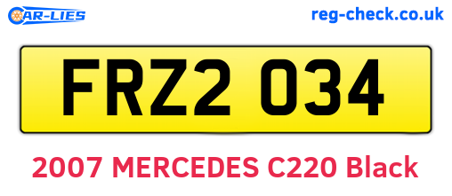FRZ2034 are the vehicle registration plates.