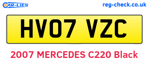 HV07VZC are the vehicle registration plates.