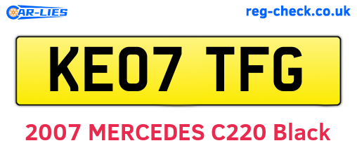 KE07TFG are the vehicle registration plates.