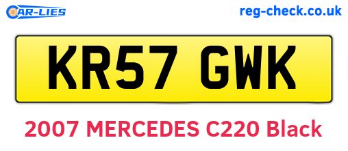 KR57GWK are the vehicle registration plates.