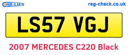 LS57VGJ are the vehicle registration plates.