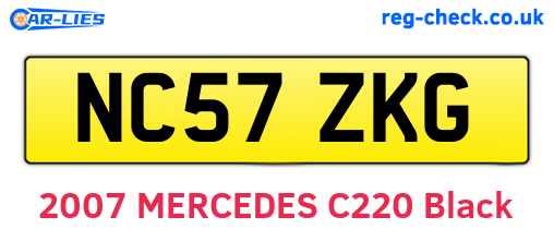 NC57ZKG are the vehicle registration plates.
