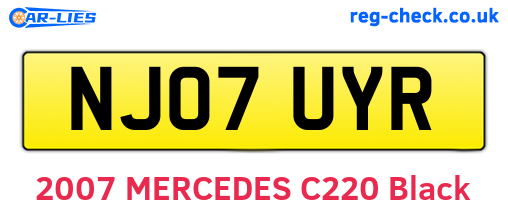 NJ07UYR are the vehicle registration plates.