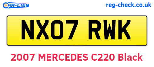 NX07RWK are the vehicle registration plates.