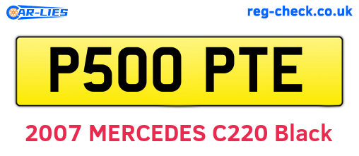 P500PTE are the vehicle registration plates.