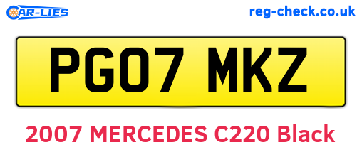 PG07MKZ are the vehicle registration plates.