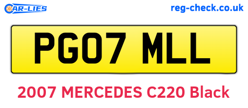 PG07MLL are the vehicle registration plates.