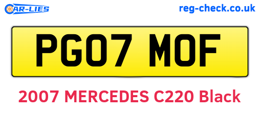PG07MOF are the vehicle registration plates.