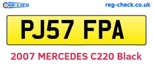 PJ57FPA are the vehicle registration plates.