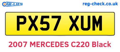 PX57XUM are the vehicle registration plates.