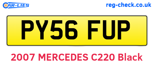 PY56FUP are the vehicle registration plates.