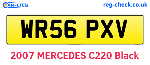 WR56PXV are the vehicle registration plates.
