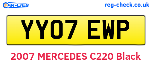 YY07EWP are the vehicle registration plates.